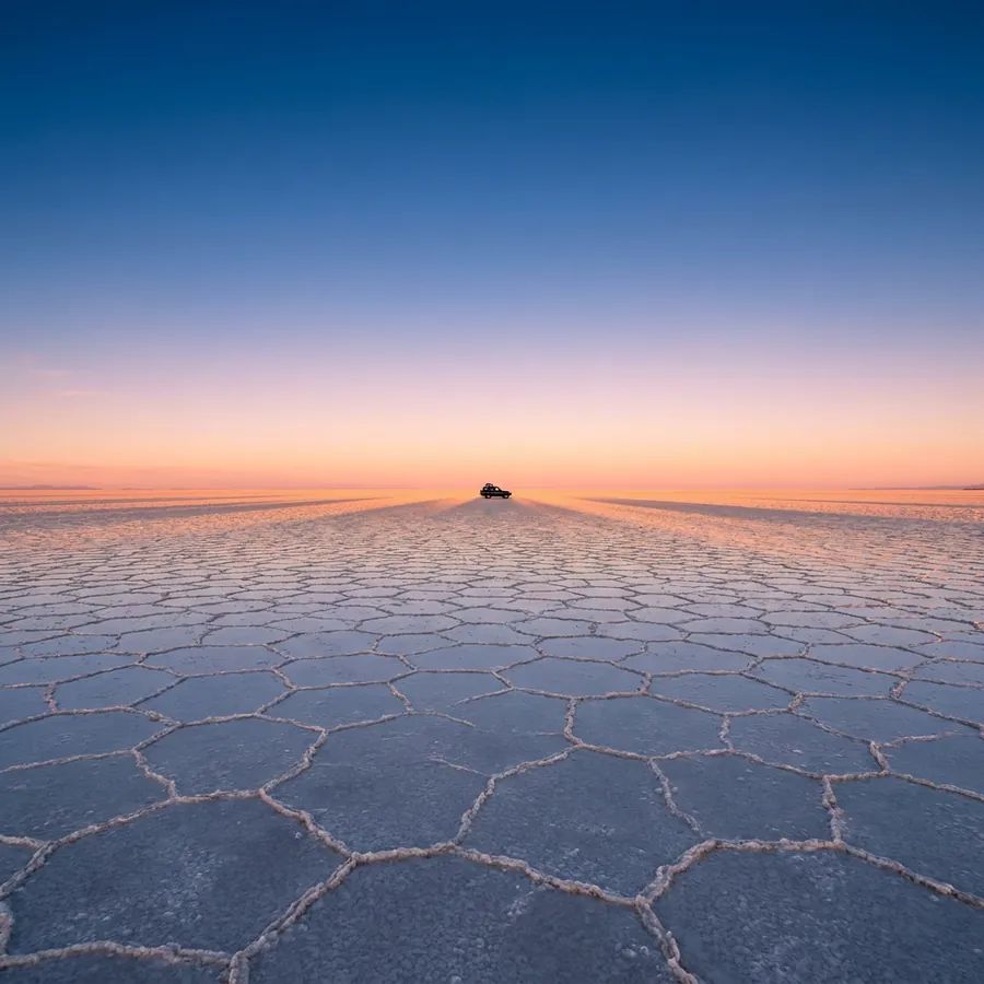 Sunset on Salar de Uyuni